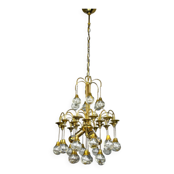 Gaetano Sciolari cascade chandelier for Venini, Murano glass drops, Italy, circa 1970s