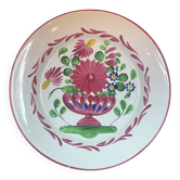 Old Eastern Earthenware Plate St Clément Gold Medal, Basket of Flowers