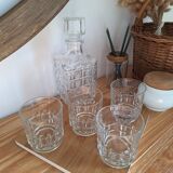 Vintage whiskey decanter and glasses