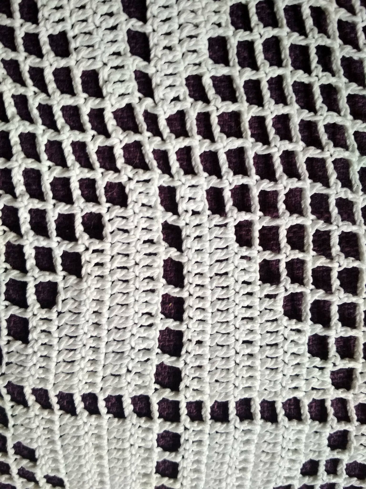 Dessus de lit en coton blanc , Ancien jeté de lit en crochet , couvre lit coton blanc
