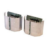 Pair of spectral vintage 1980 wall lamps