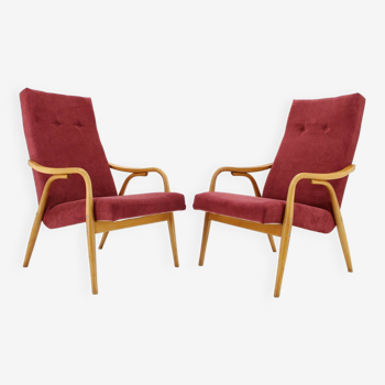 Paire de fauteuils restaurés Antonin Suman des années 1960