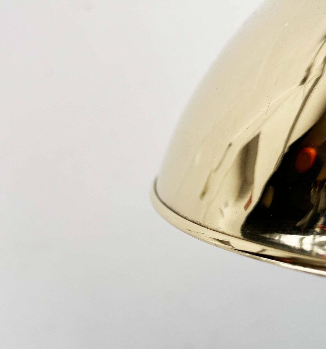 Danish mid-century brass cone pendant lamps, 1950s, set of 2.