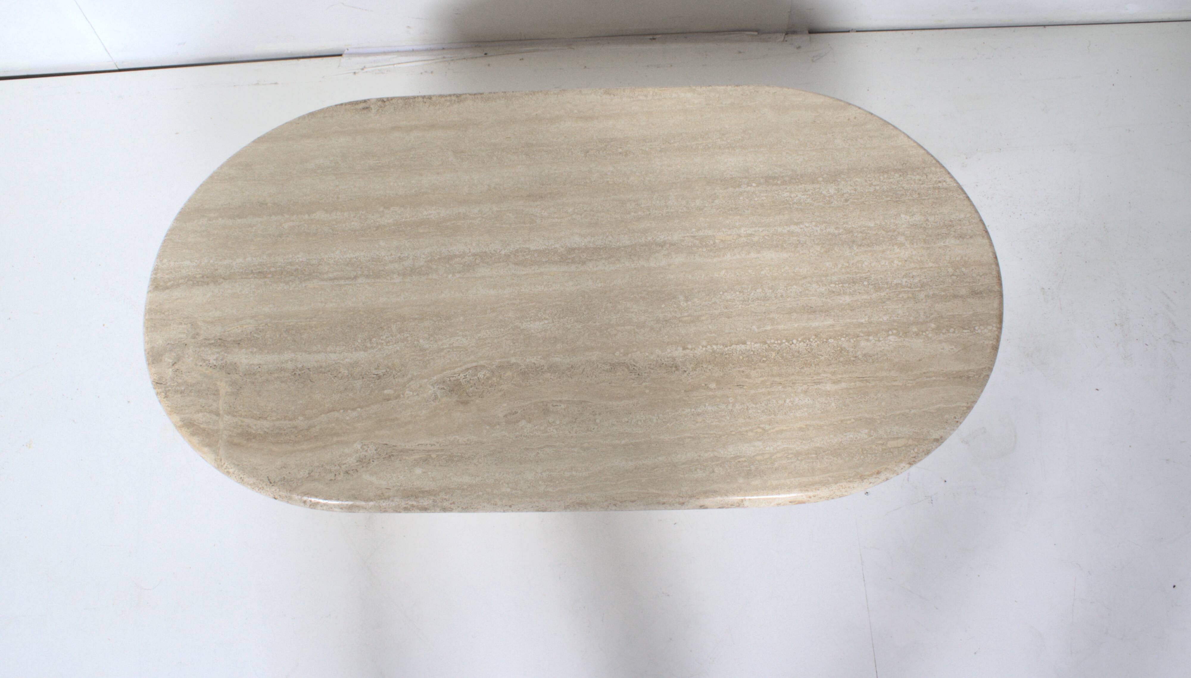 Medium Oval Travertine Coffee Table