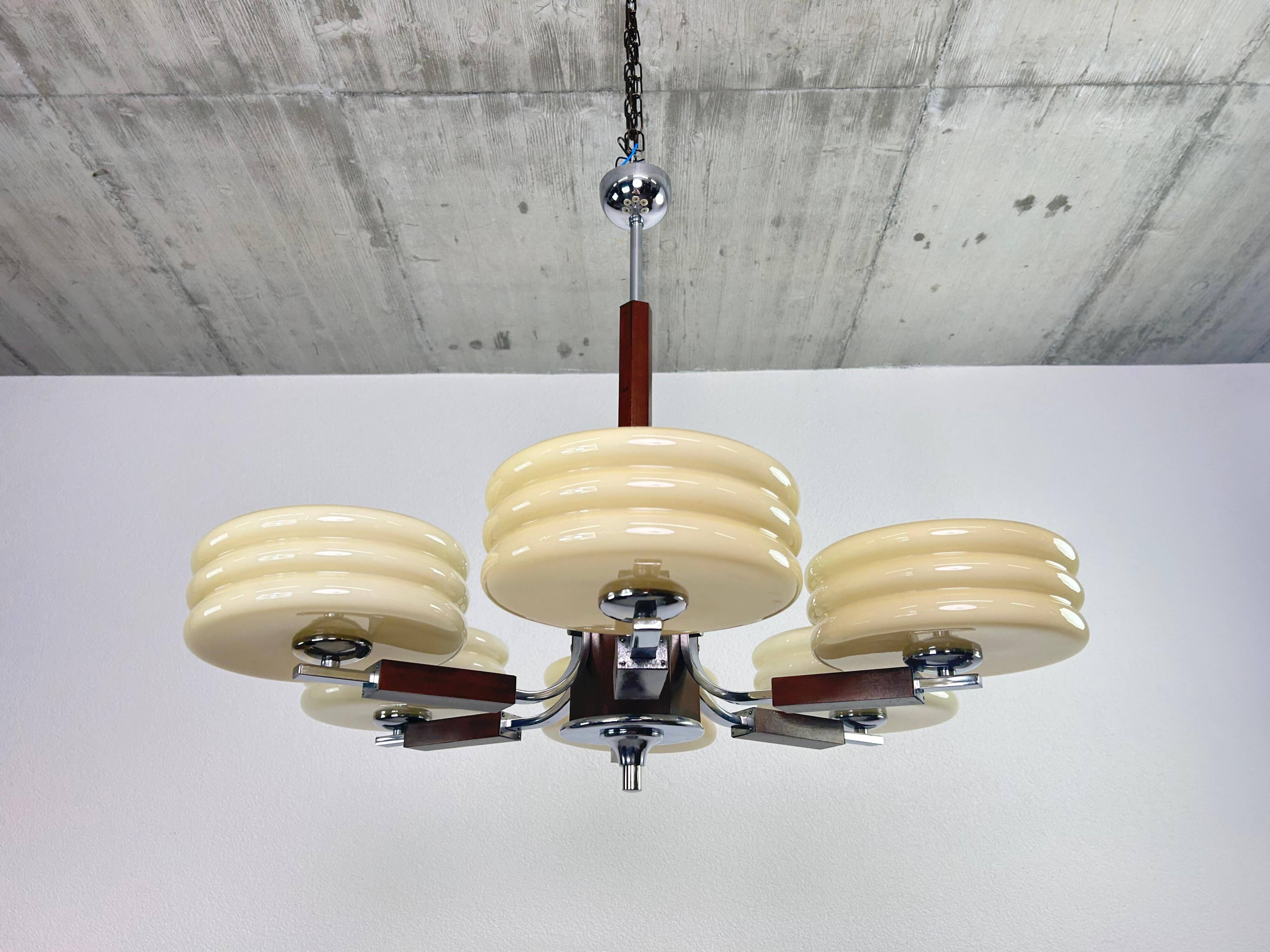 Great Art Deco chandelier attributed to Adolf Loos.