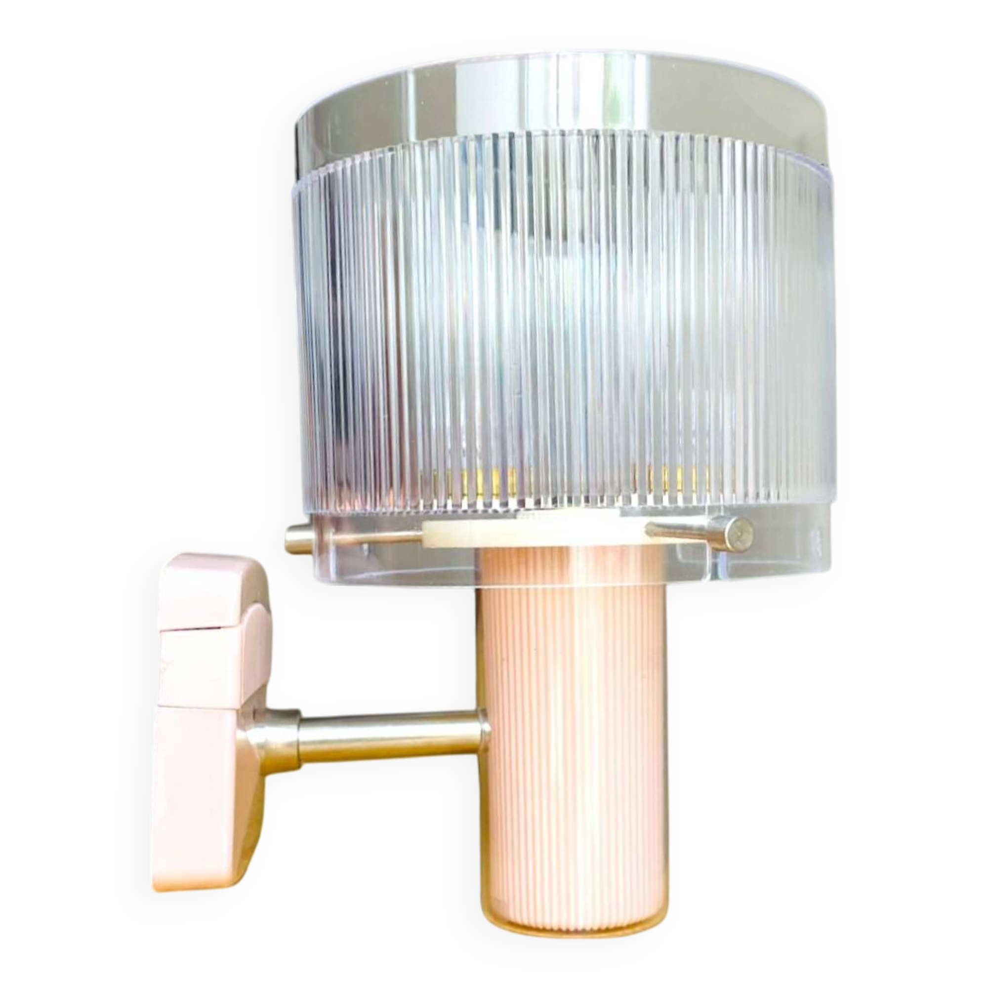 Portuguese mid century modern pink wall sconce light