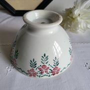 Old Bowl in Earthenware with Flower Decoration Marked underneath M