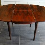 Scandinavian extendable round table in Rio rosewood, 1970s