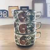 Lot of 3 cups Argenteuil de Boch La Louvière