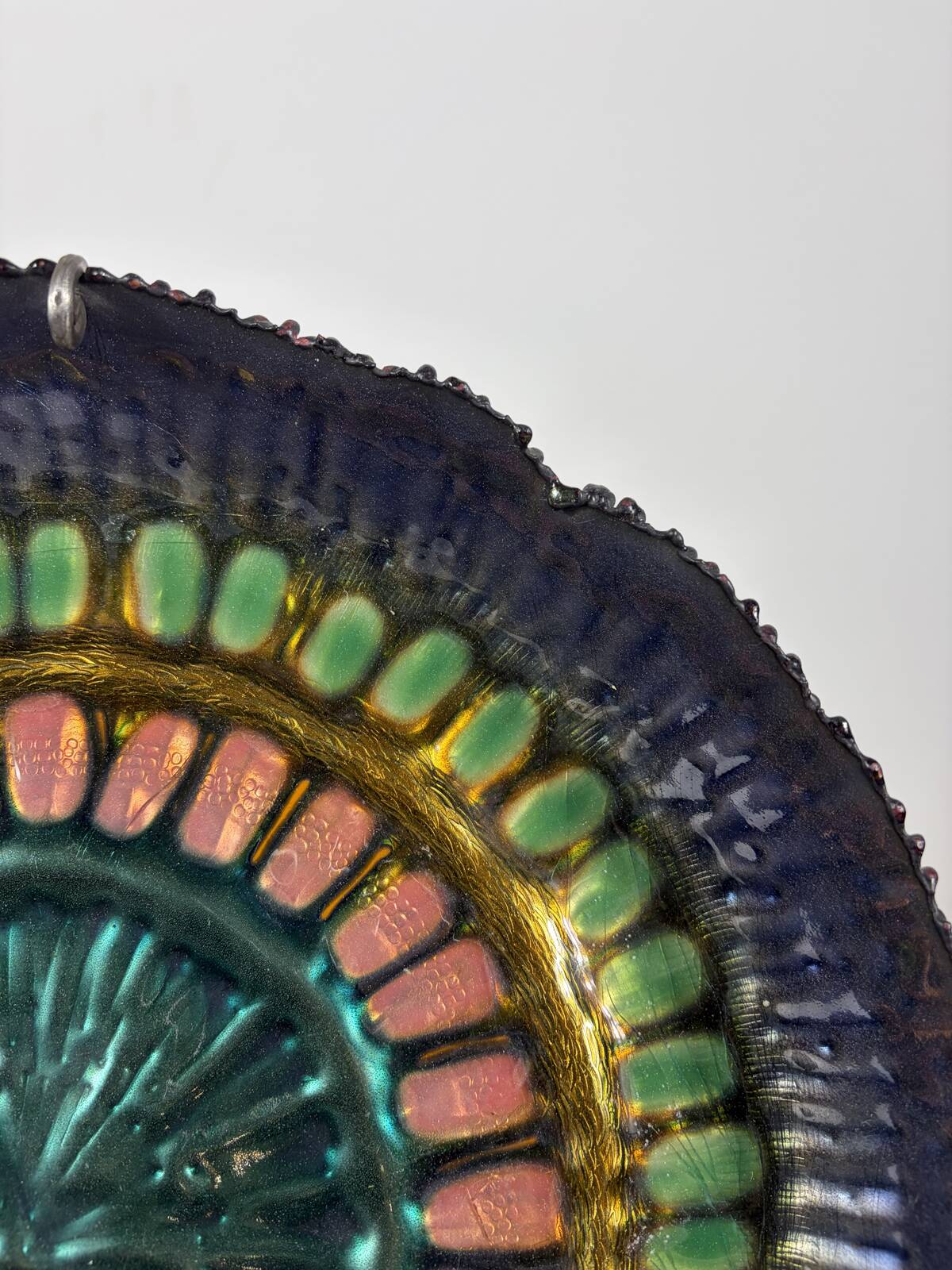 Multicolored Enameled Copper Vase