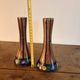 Pair of Soliflore Vases Faience HB Quimper Art Deco Decor 1930 Signed