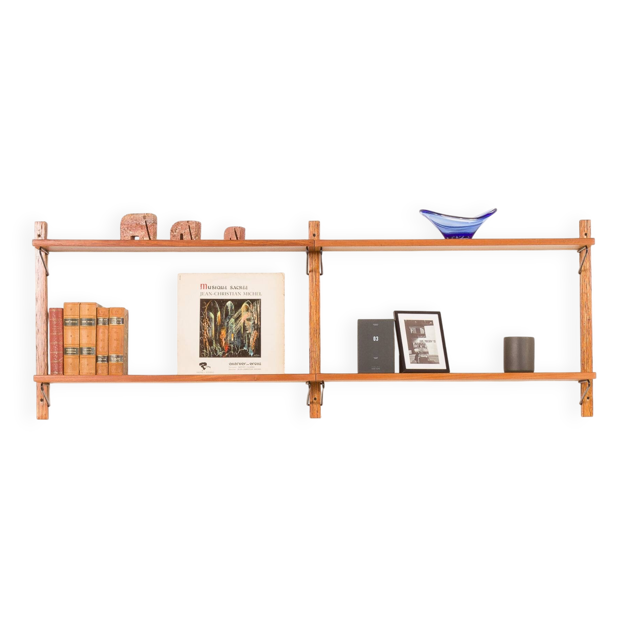Danish mid-century upcycled teak shelving unit.