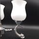 Vintage lamp 70/80 chrome dolphin fish chandelier and 3 opaline arms