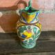 Antique Style Monaco Perugia Ceramic Pitcher with Multicolored Bird Decoration