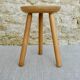 Tripod stool in light wood, 60s