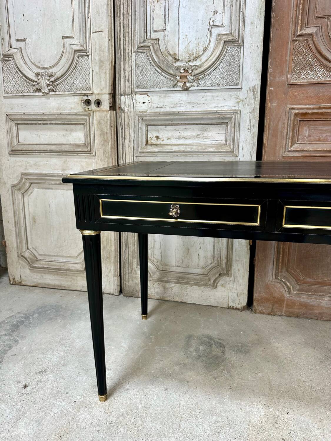 Small black Louis XVI style desk