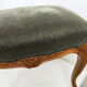 Louis XV footrest in carved wood and green velvet