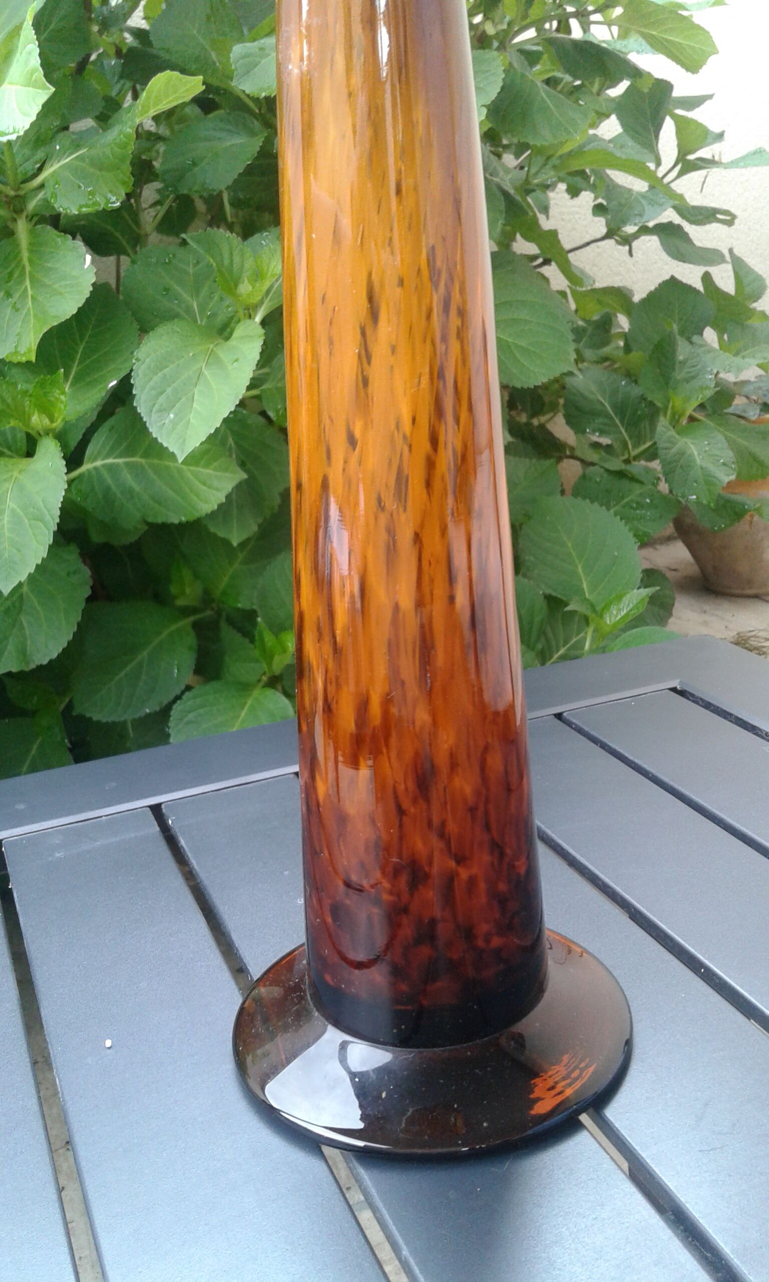 Glass candlestick art deco