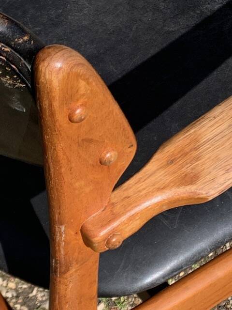 Eric Buch model 49 armchair, teak and leather, Denmark, 1960s