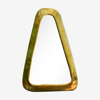 Miroir en laiton doré forme rétroviseur - 19x13cm