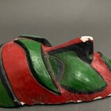 Pair of Africanist masks in plaster 1950 cubizing shape