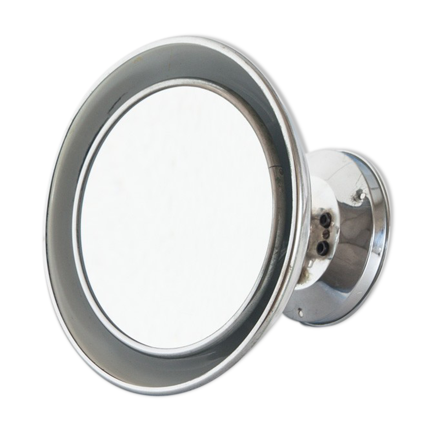 Vintage magnifying mirror with light and adjustable, France 1940.