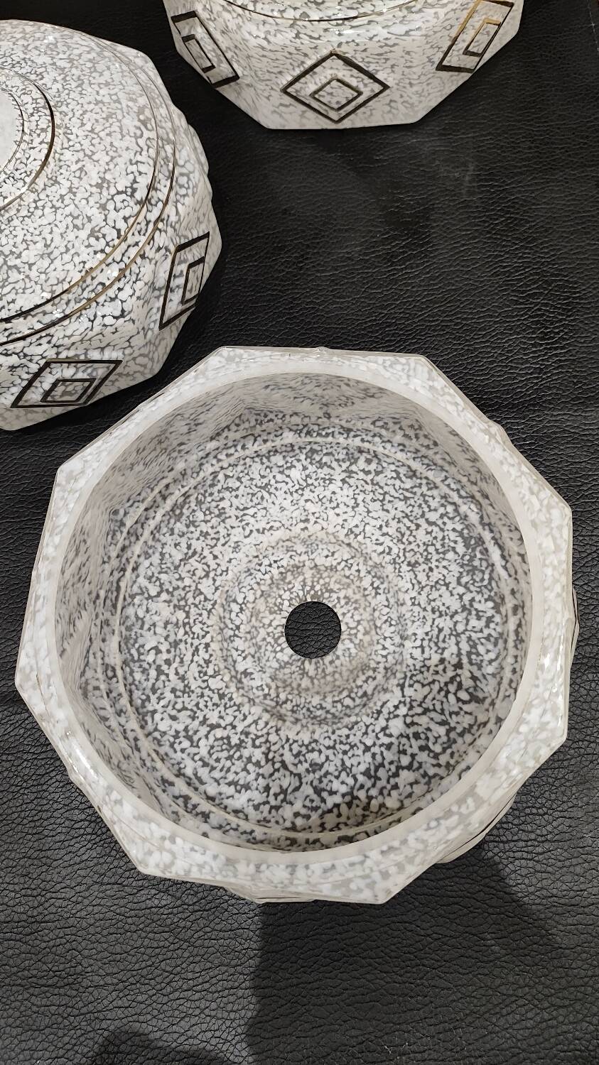 Four Clichy glass lampshades