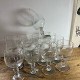 Set of 12 Baccarat Renaissance glasses from the 19th century.