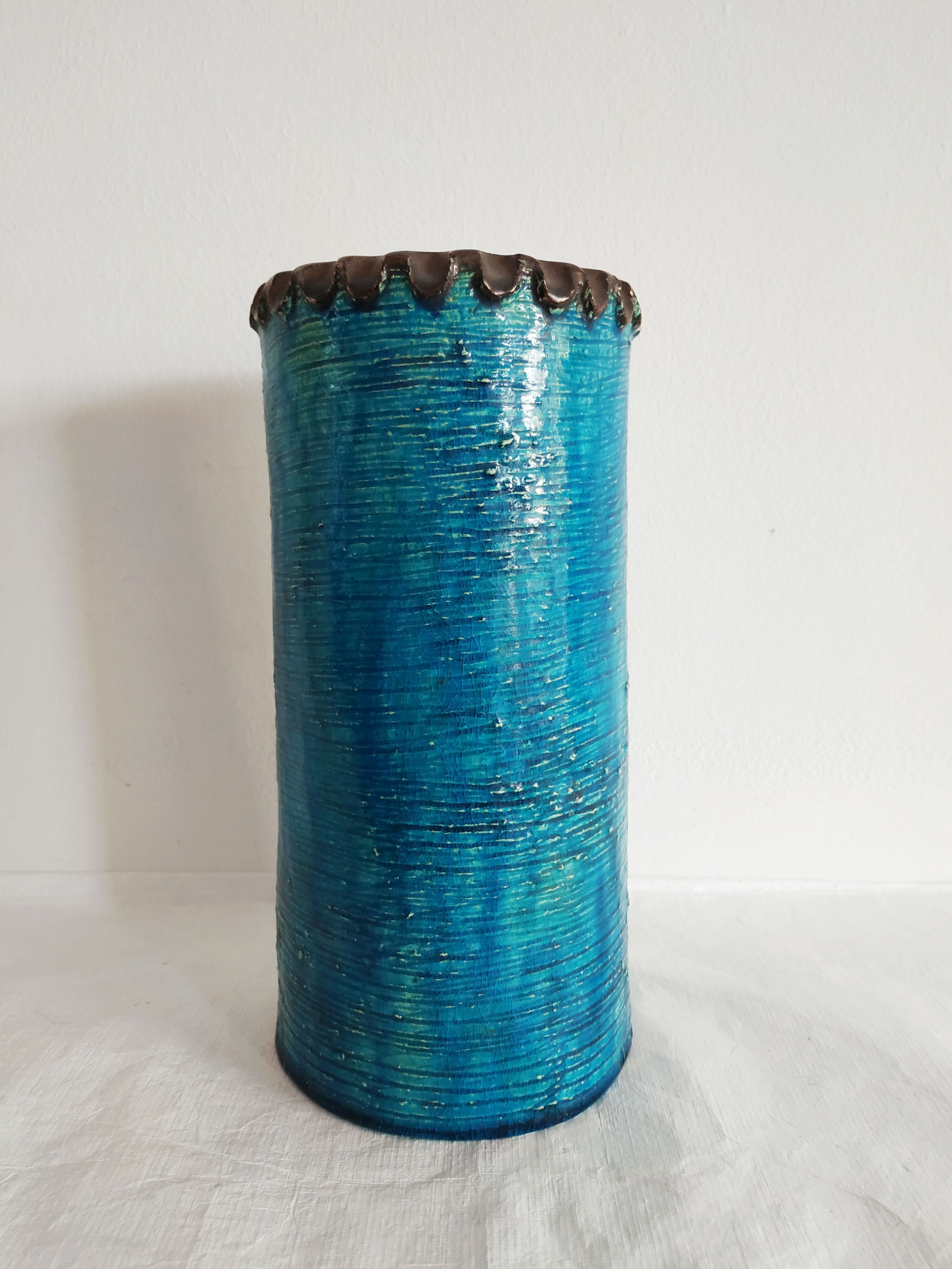 Triki's blue glaze roller vase