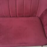 Red velvet sofa