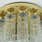 limburg mid century CEILING LIGHT ceiling fixture with 18 glass tubes