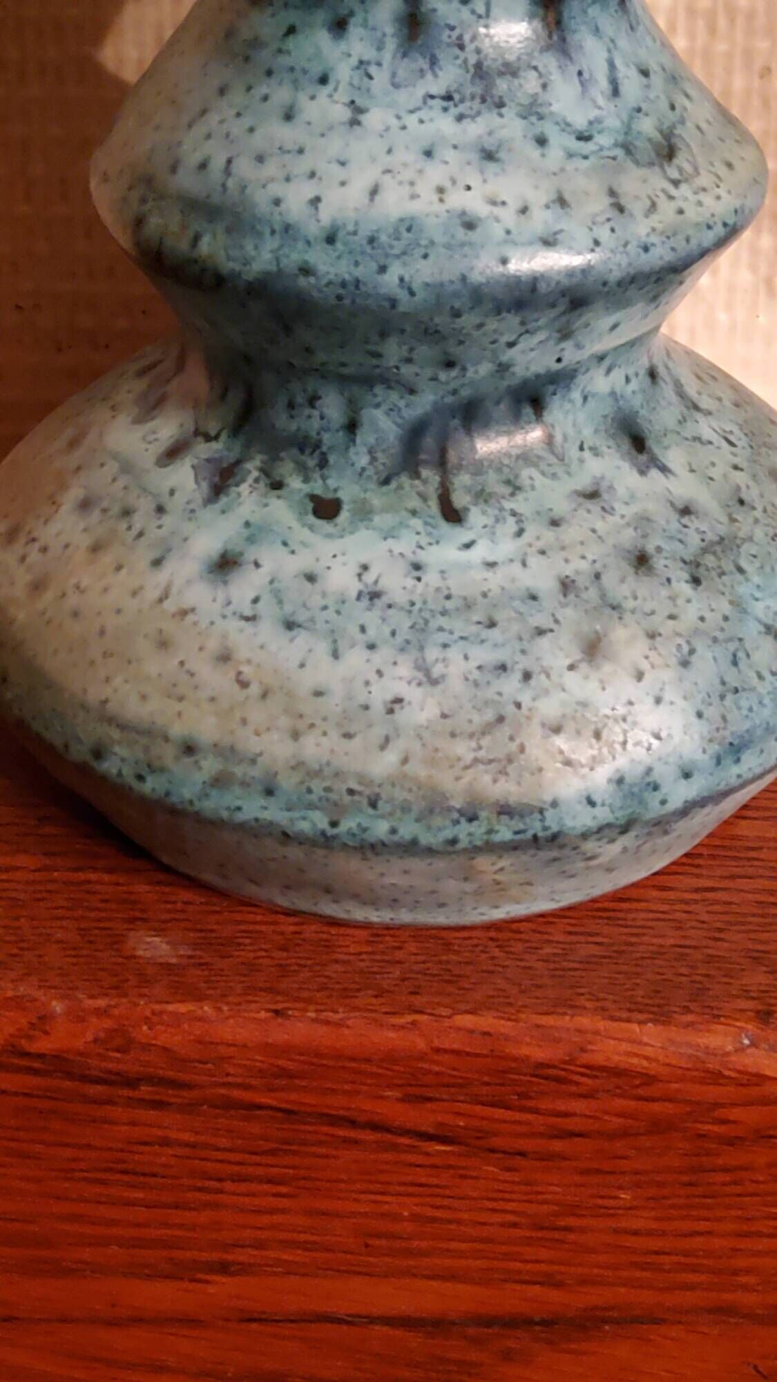 Designer vase by Jean Busson in glazed ceramic terracotta from Dinan
