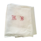 Damask tablecloth with double monogram M B.