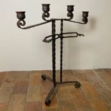 Large Brutalist Wrought Iron Candlestick