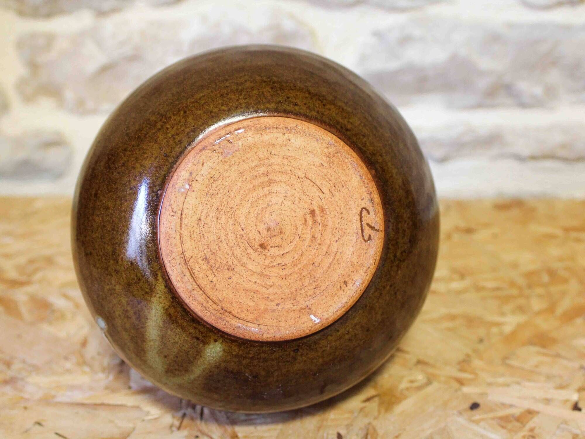 Pichet boule en grès émaillé par Christophe Bonjean