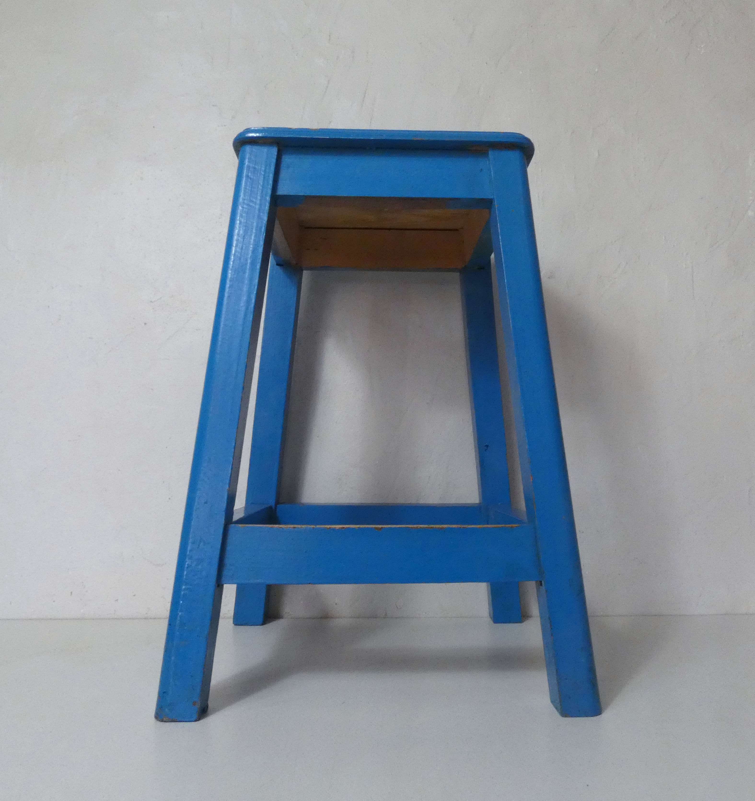 Painted wooden workshop stool