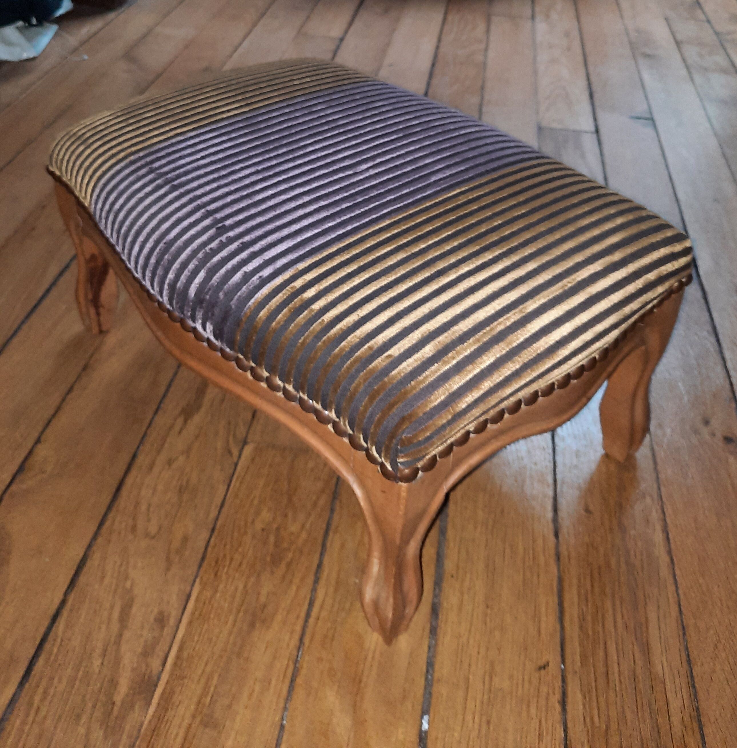 Foot rest upholstered in Louis XV style