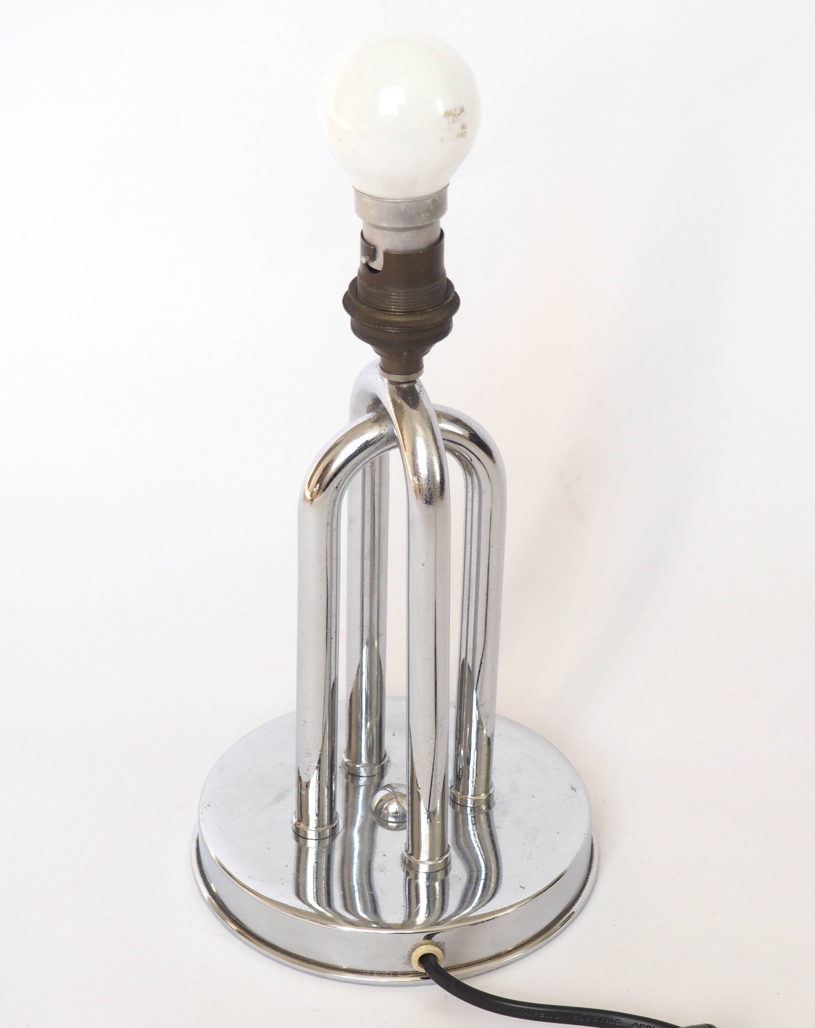 Art Deco chrome tube lamp base