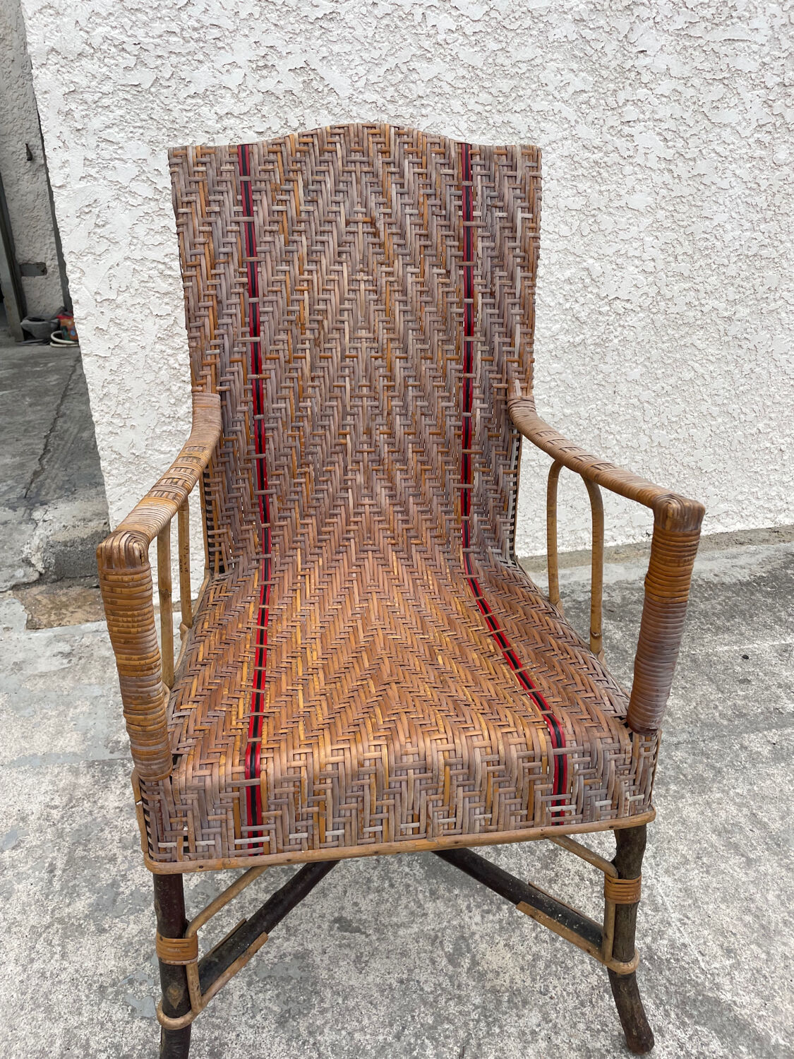 Rattan armchair "A la Girafe"