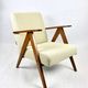 Vintage Beige Boucle and Rosewood Model like B-310 Lounge Chair, 1970s