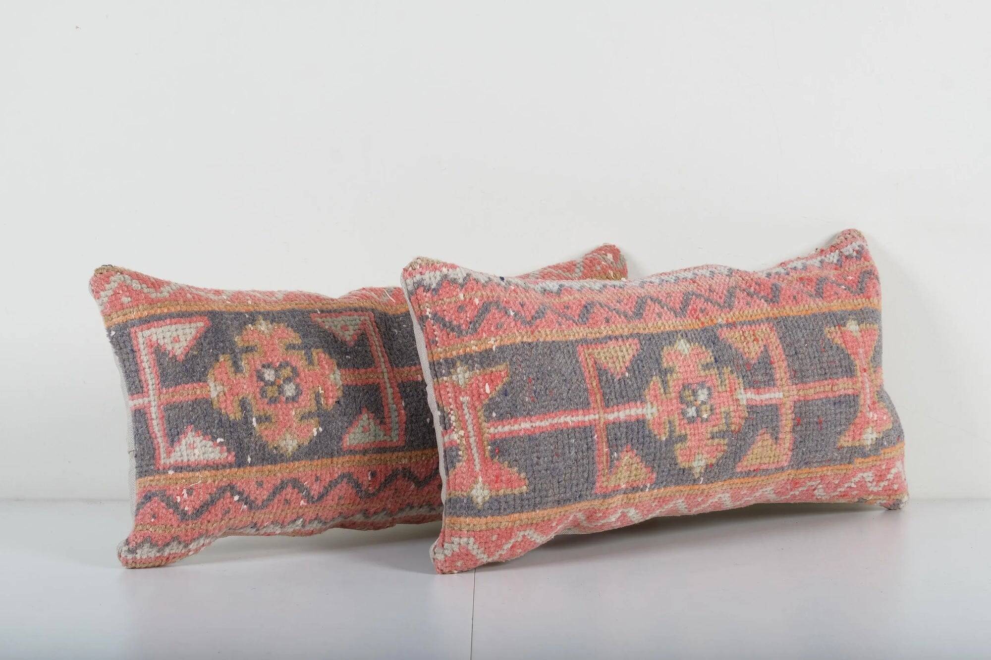 Set of 2 vintage Turkish cushion covers 28x56 cm