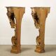 Pair of antique golden poplar shelves, Italy, 20th century