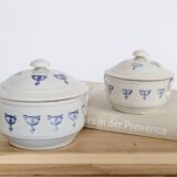 Set of 2 vintage ceramic terrines from Saint-Uze, Art Deco.