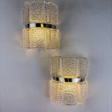 Pair of sconces by Kaiser Leuchten, frosted glass, Germany, 1960