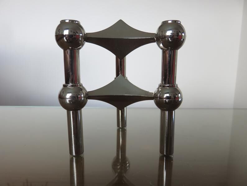 Pair of Scandinavian Nagel candlesticks "model S22" 70s