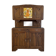 Antique Art Nouveau display cabinet in carved wood with marble top.