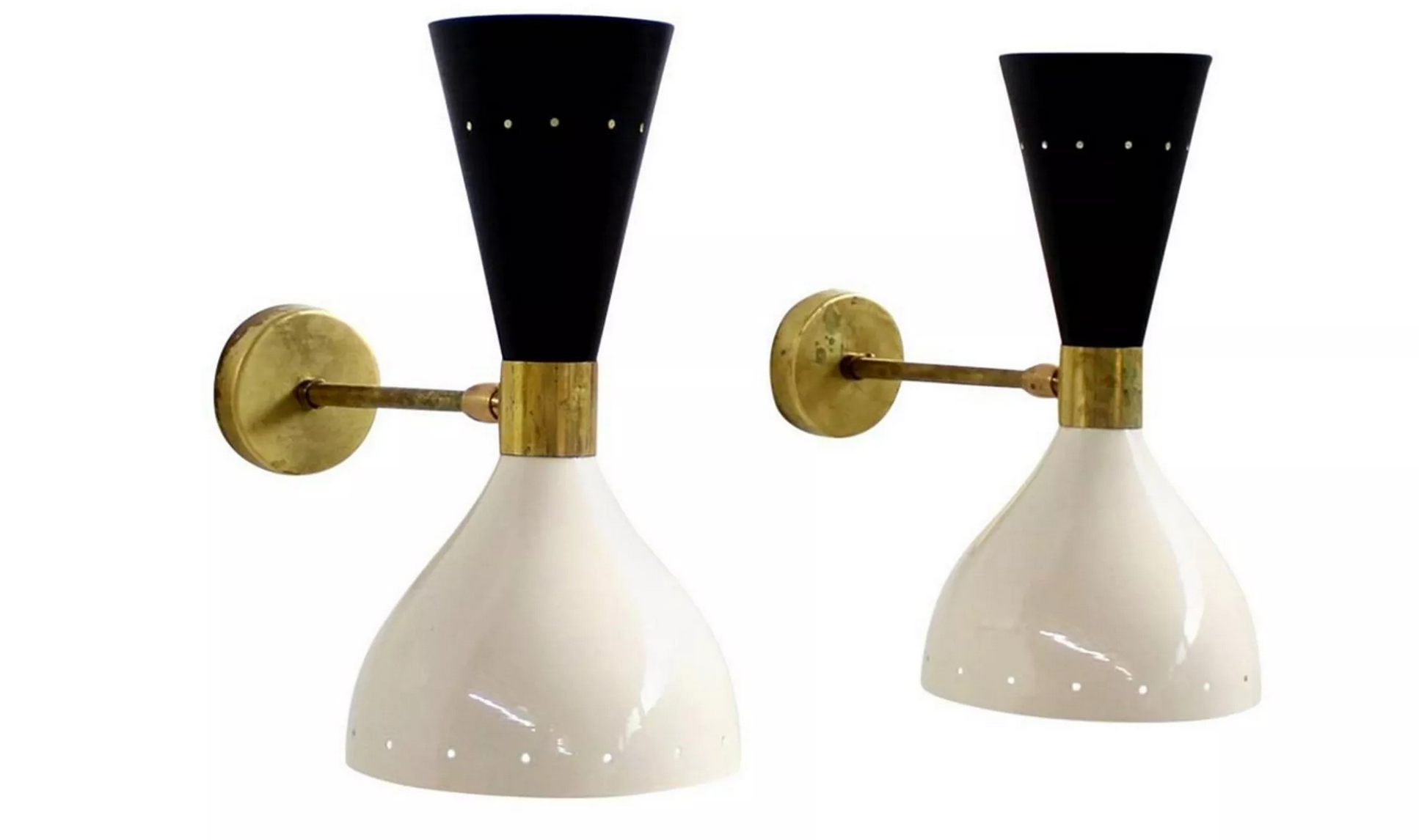 Pair wall lamps moonlight white&black