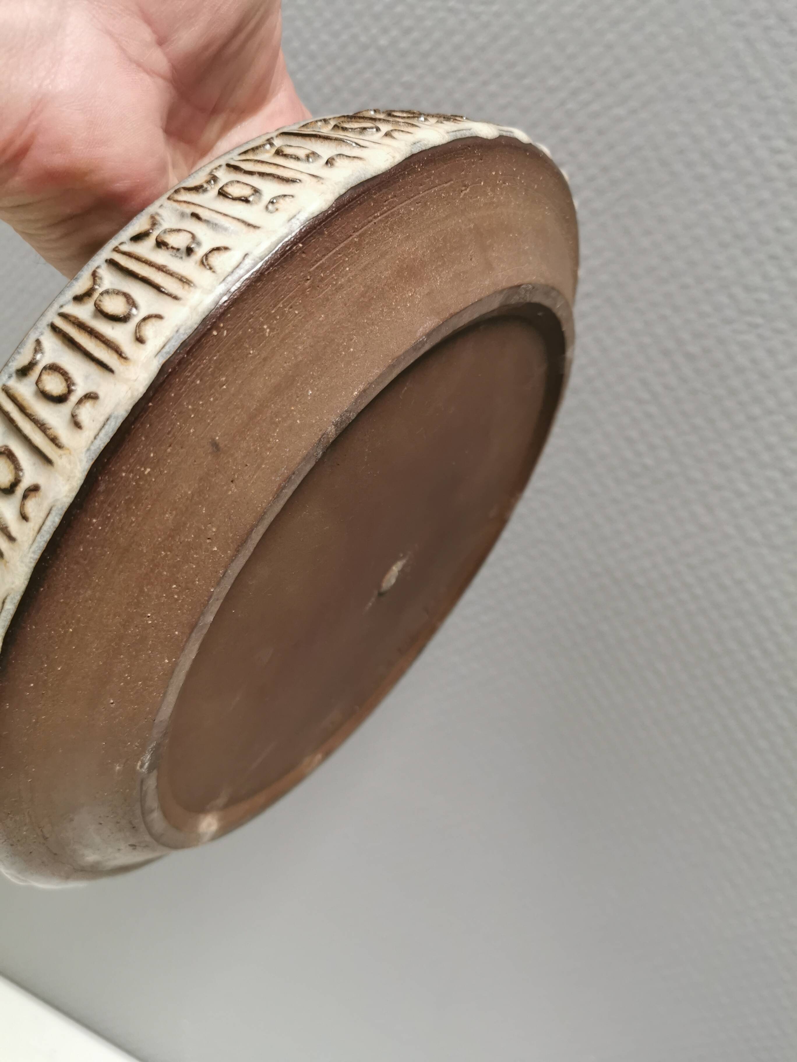 Large dish from Danish Michael Andersen 1970-80s. Stamped (The three fish)