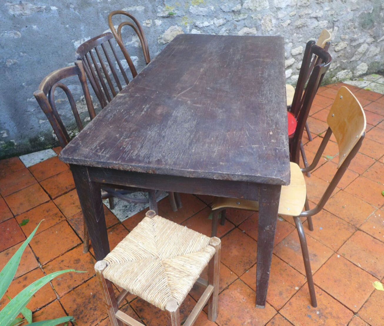 Old skated farm table