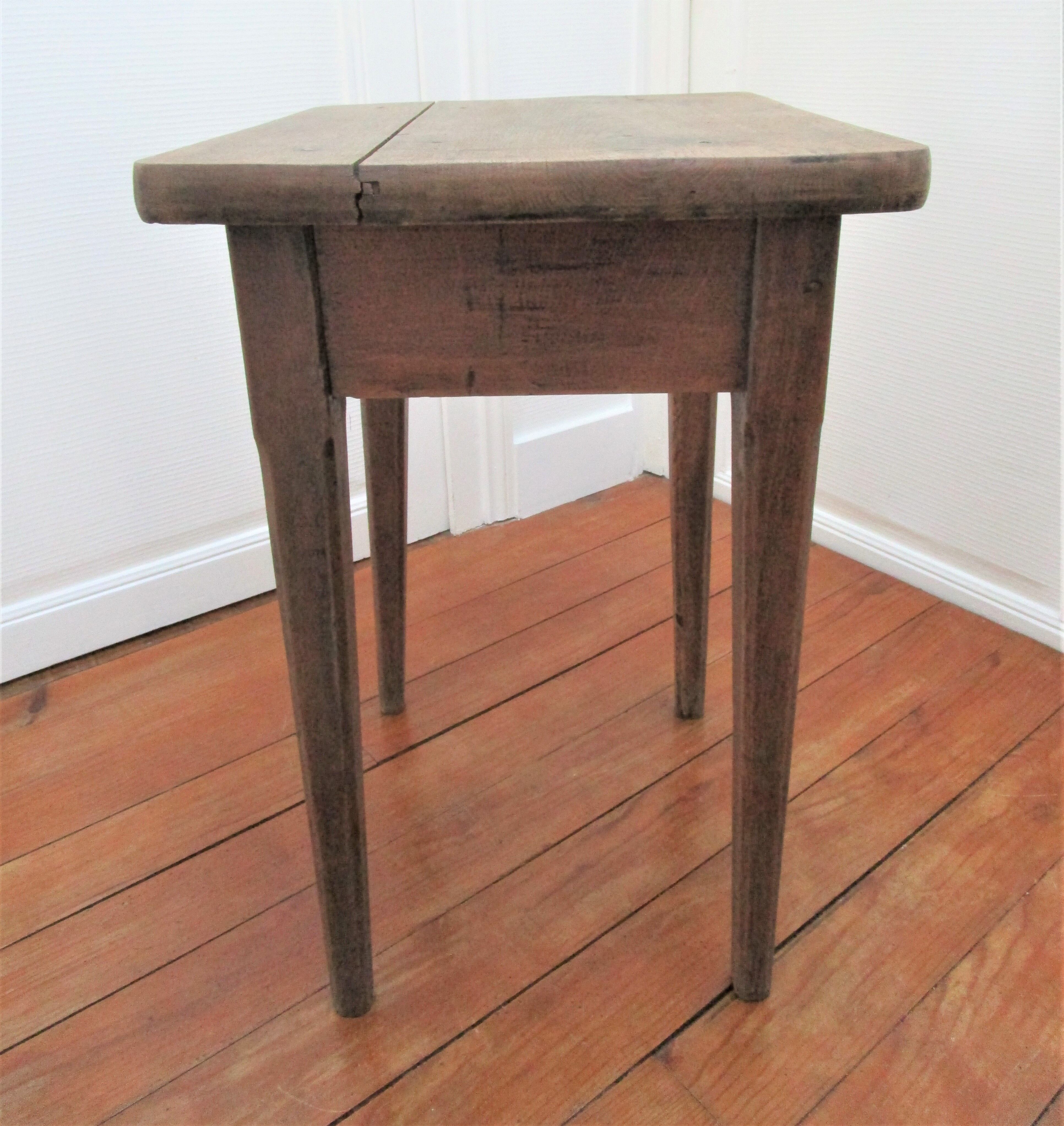 Bedside table solid oak patinated early twentieth century